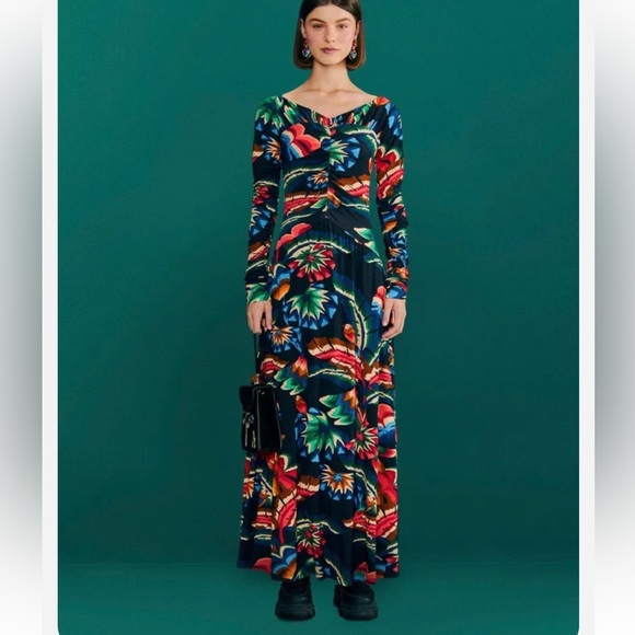 FARM Rio Dresses & Skirts - Farm Rio Chevron Forest Black Jersey Dress